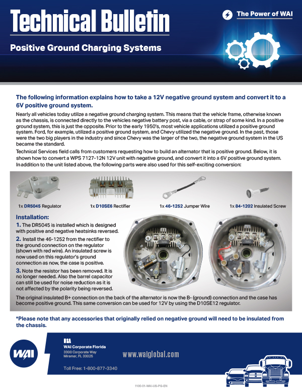 Positive Ground Charging Systems